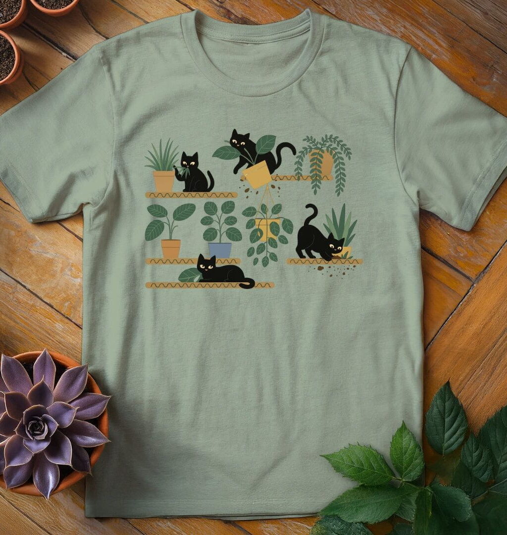 Alternative view of Cats & Plants Shelves Tee