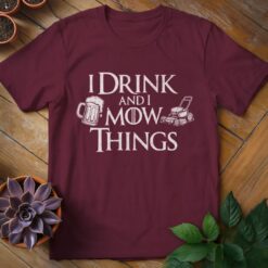 Alternative view of I Drink and I Mow Things Tee