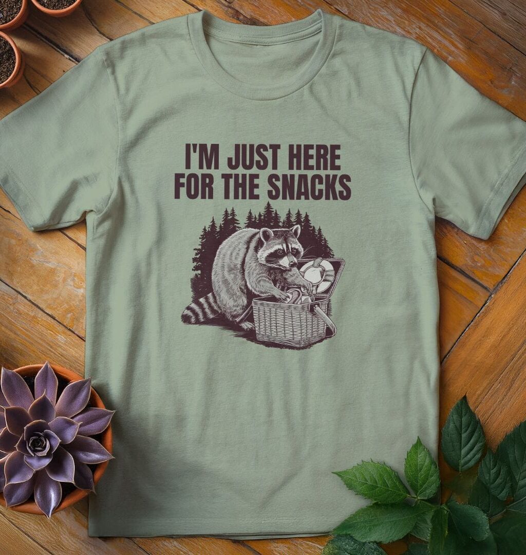 Alternative view of I'm Just Here for the Snacks Tee