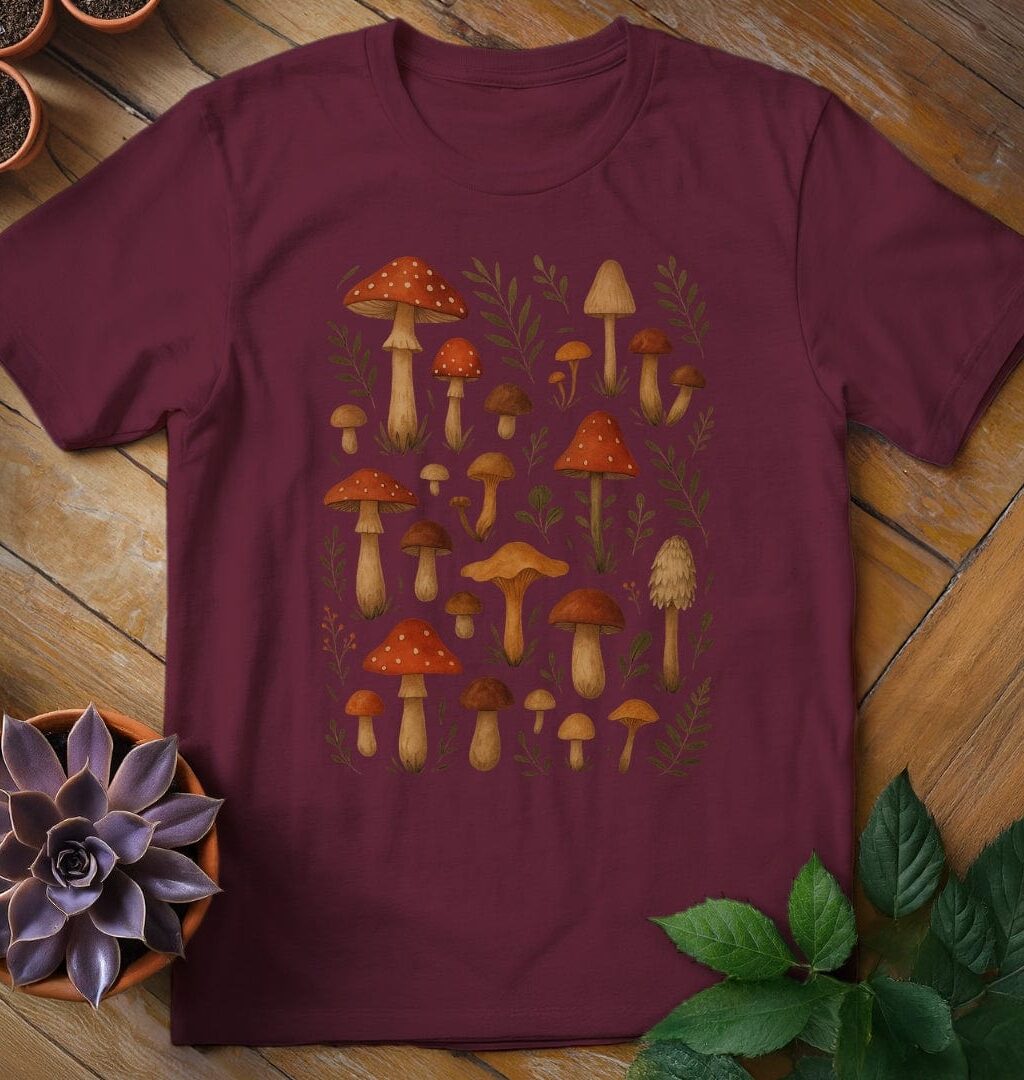 Alternative view of More Mushrooms Tee