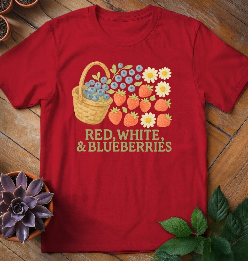 Alternative view of Red, White, and Blueberries Tee