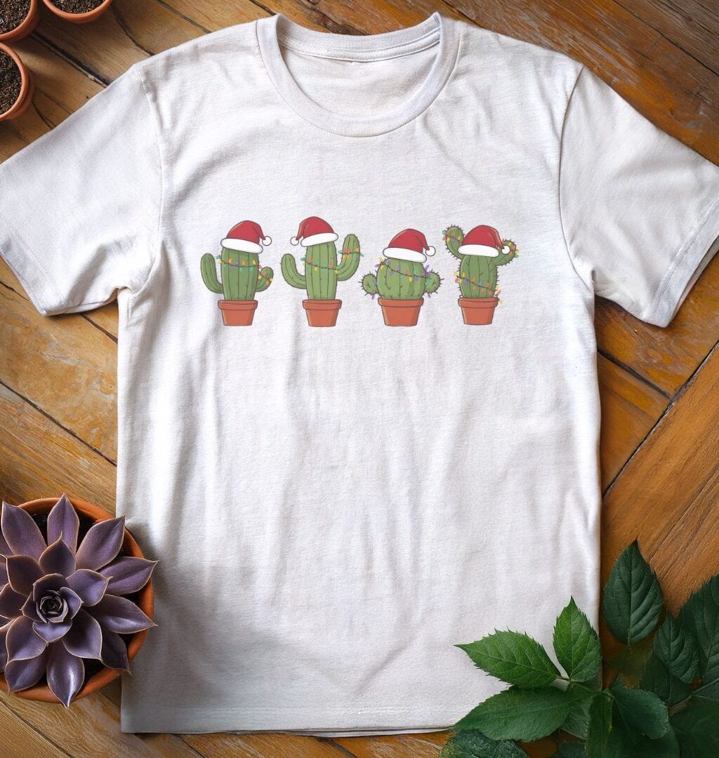 Alternative view of Santa Hat Cacti Tee