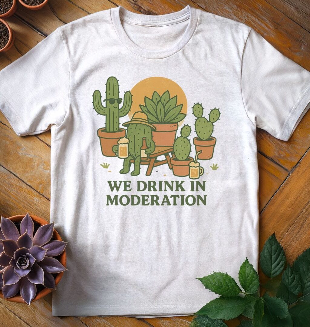 Alternative view of We Drink in Moderation Tee