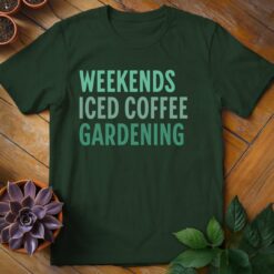 Alternative view of Weekends. Iced Coffee. Gardening Tee