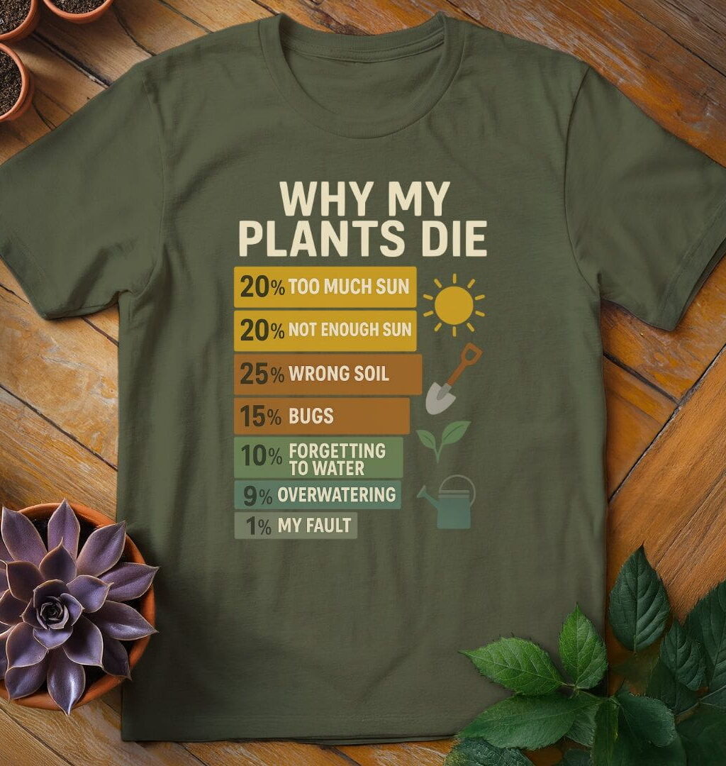 Alternative view of Why My Plants Die Tee