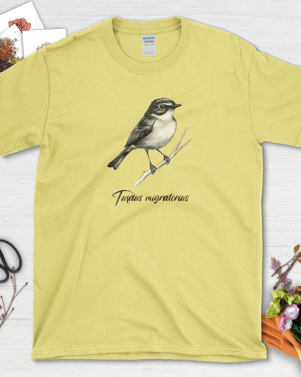 Alternative view of American Robin Bird Enthusiasts T-Shirt