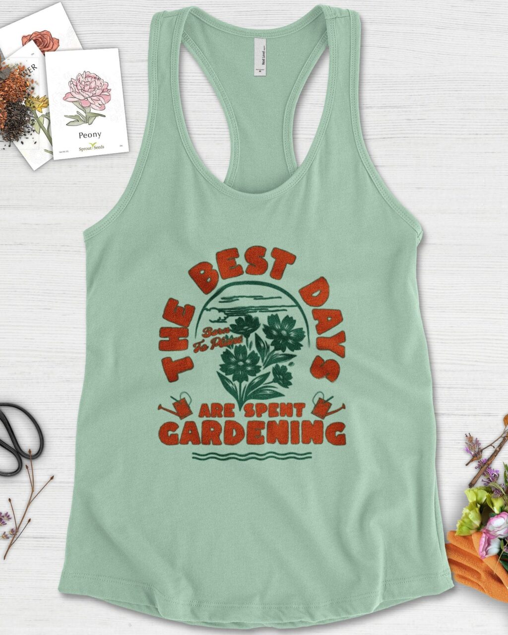 Alternative view of Best Days Gardening Racerback