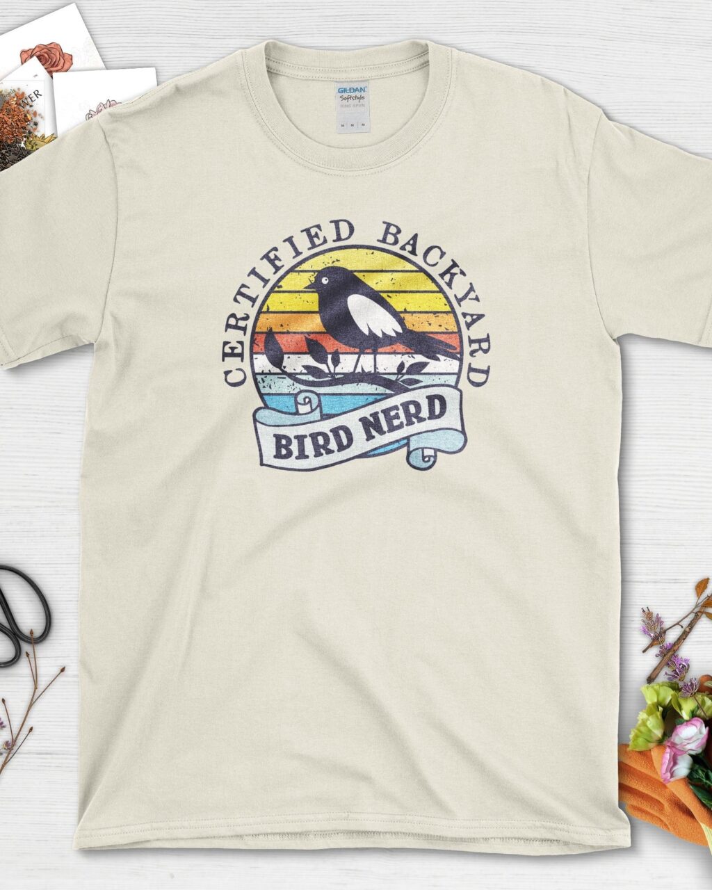 Alternative view of Bird Nerd Retro T-Shirt