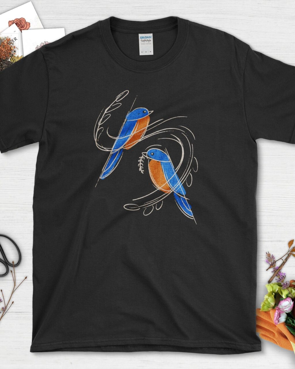 Alternative view of Bluebirds Nature Inspired T-Shirt