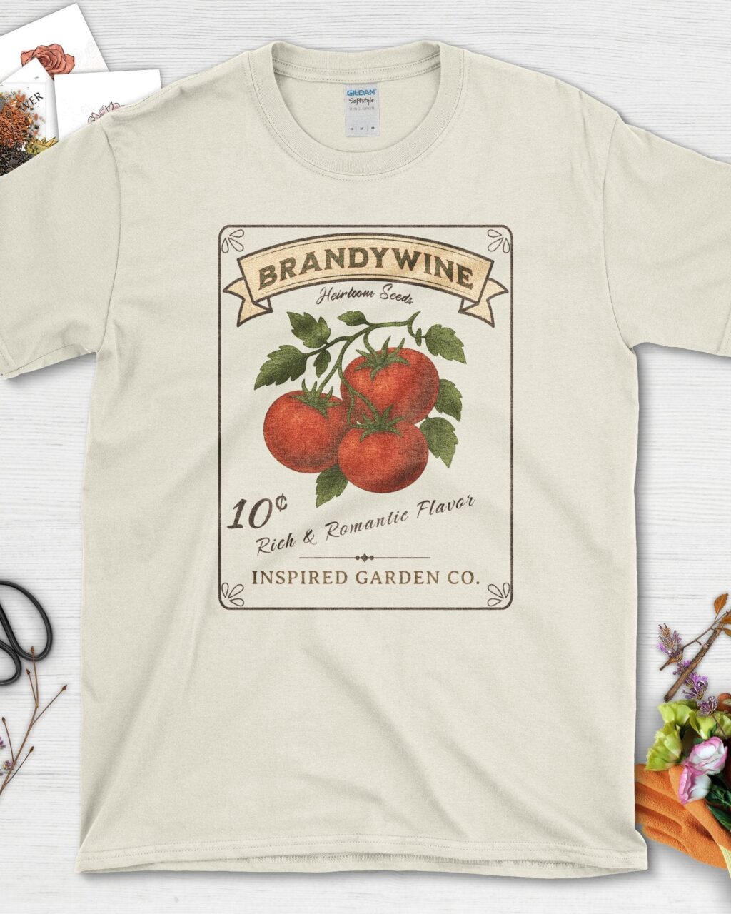 Alternative view of Brandywine Tomato Inspired Garden T-Shirt