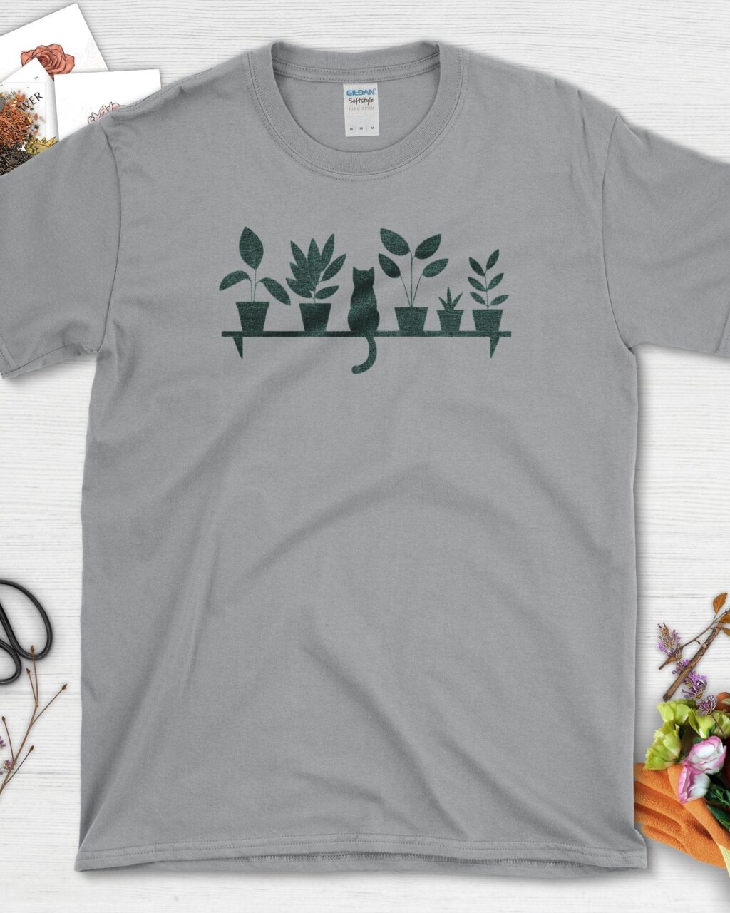 Alternative view of Cat Among Houseplants T-Shirt