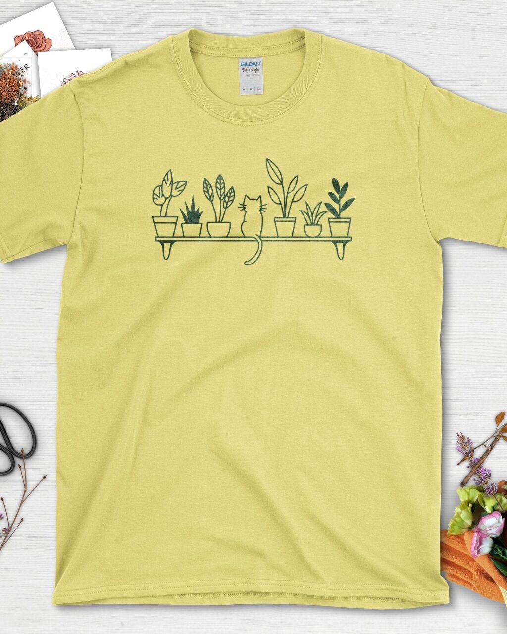 Alternative view of Cat and Plants T-Shirt