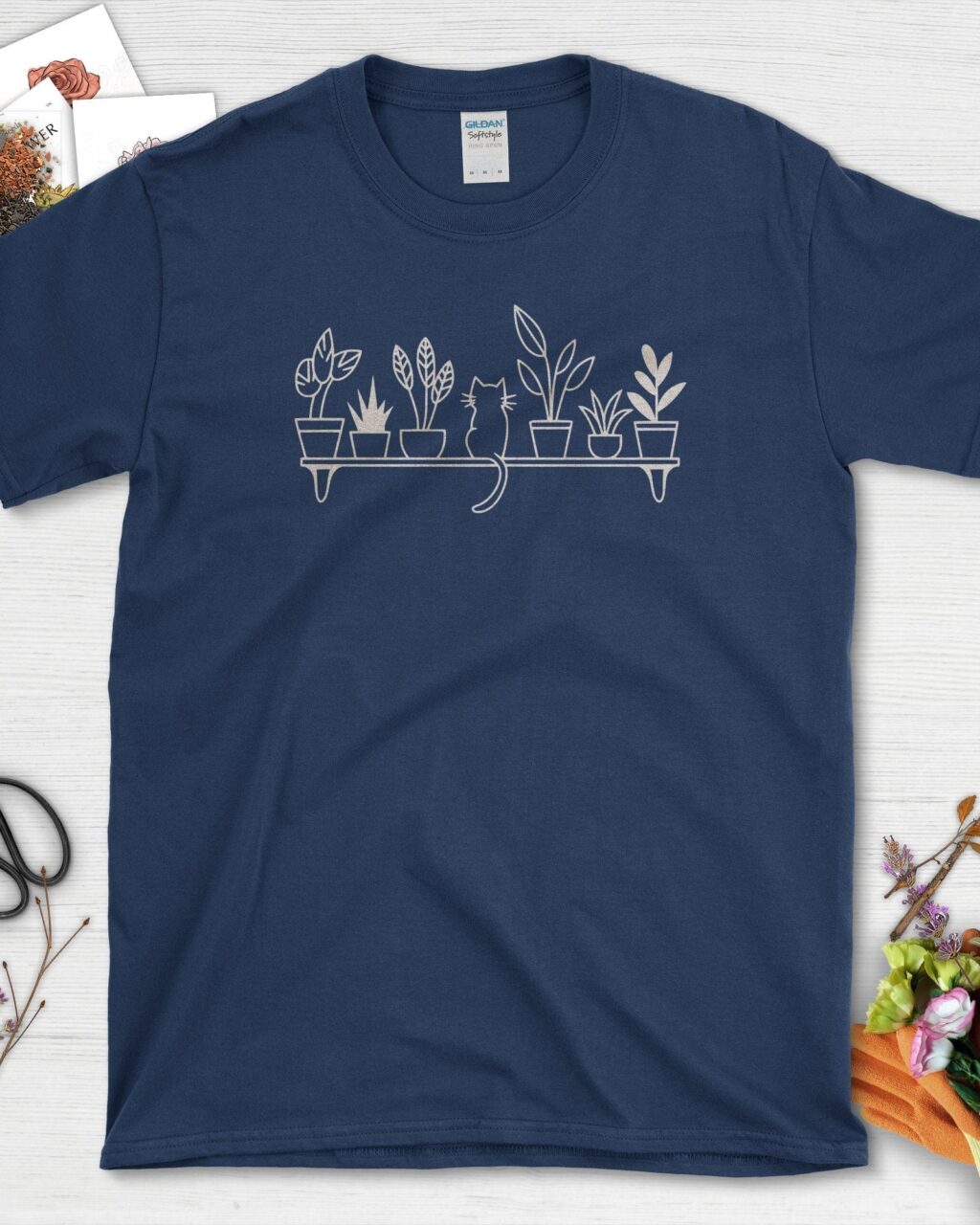 Cat and Plants T-Shirt