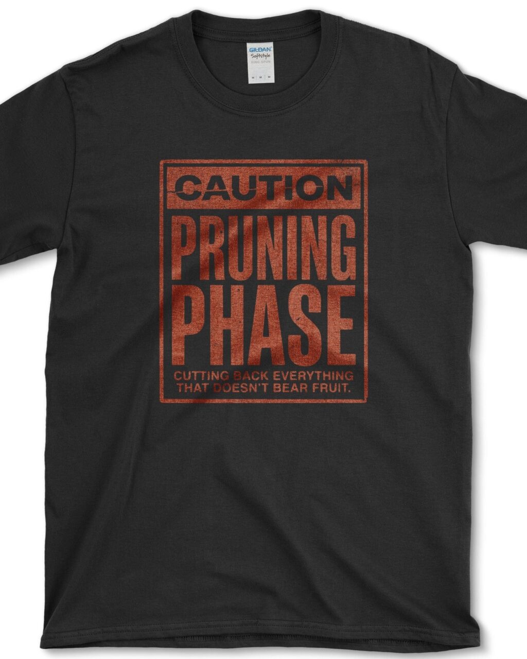 Alternative view of Caution Pruning Phase T-Shirt