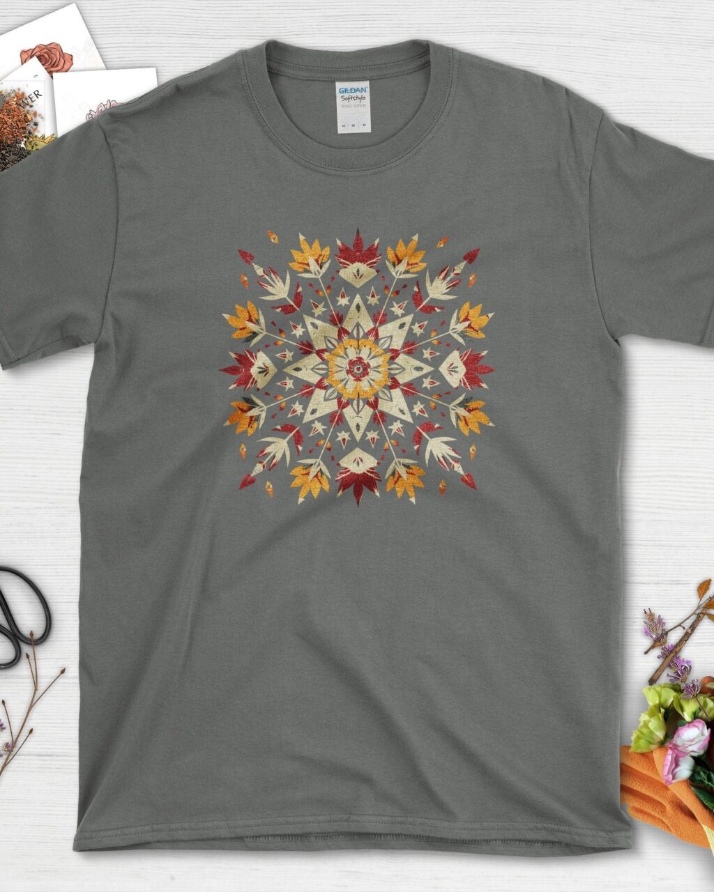 Alternative view of Colorful Floral Pattern T-Shirt