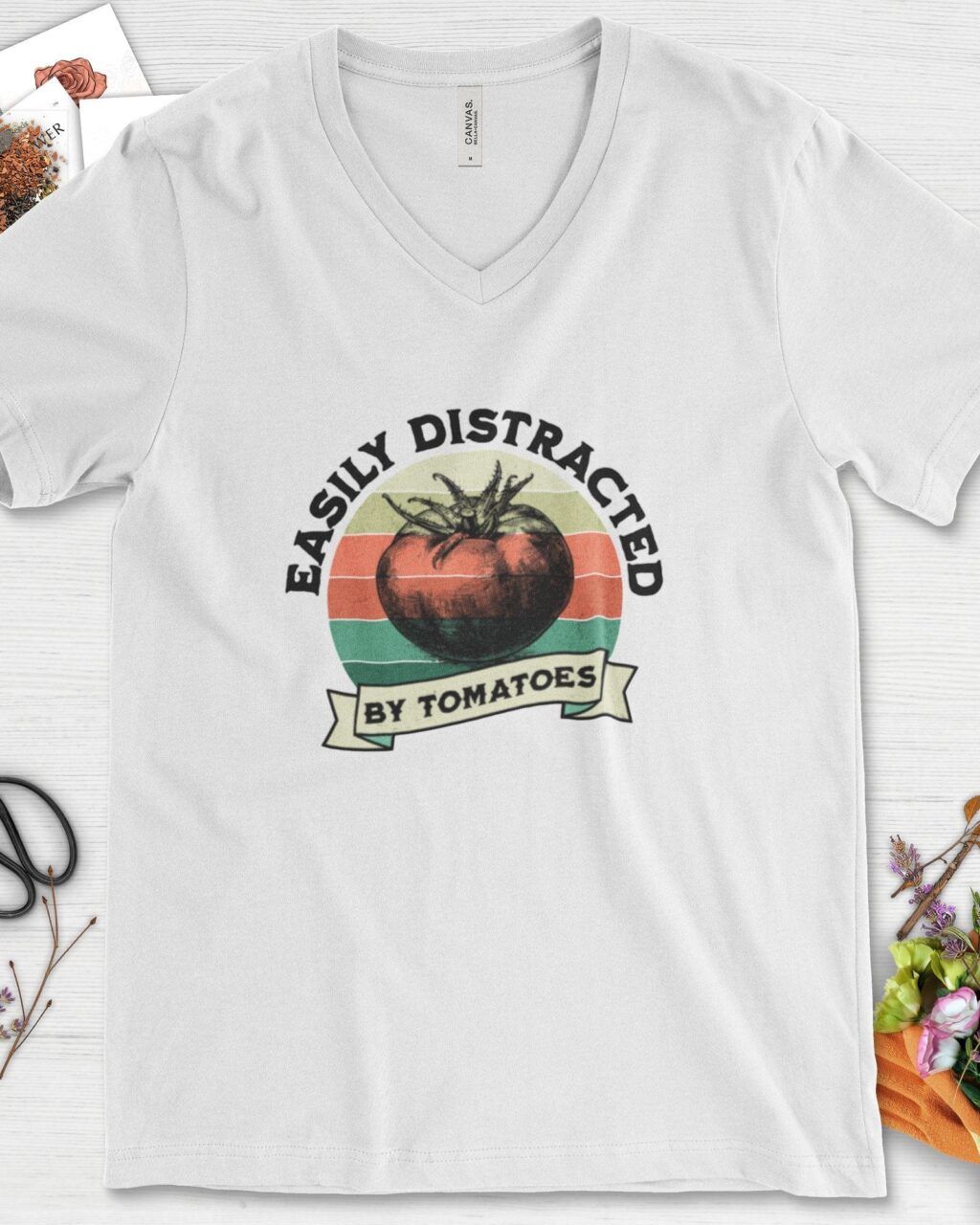Easily Distracted By Tomatoes V-Neck