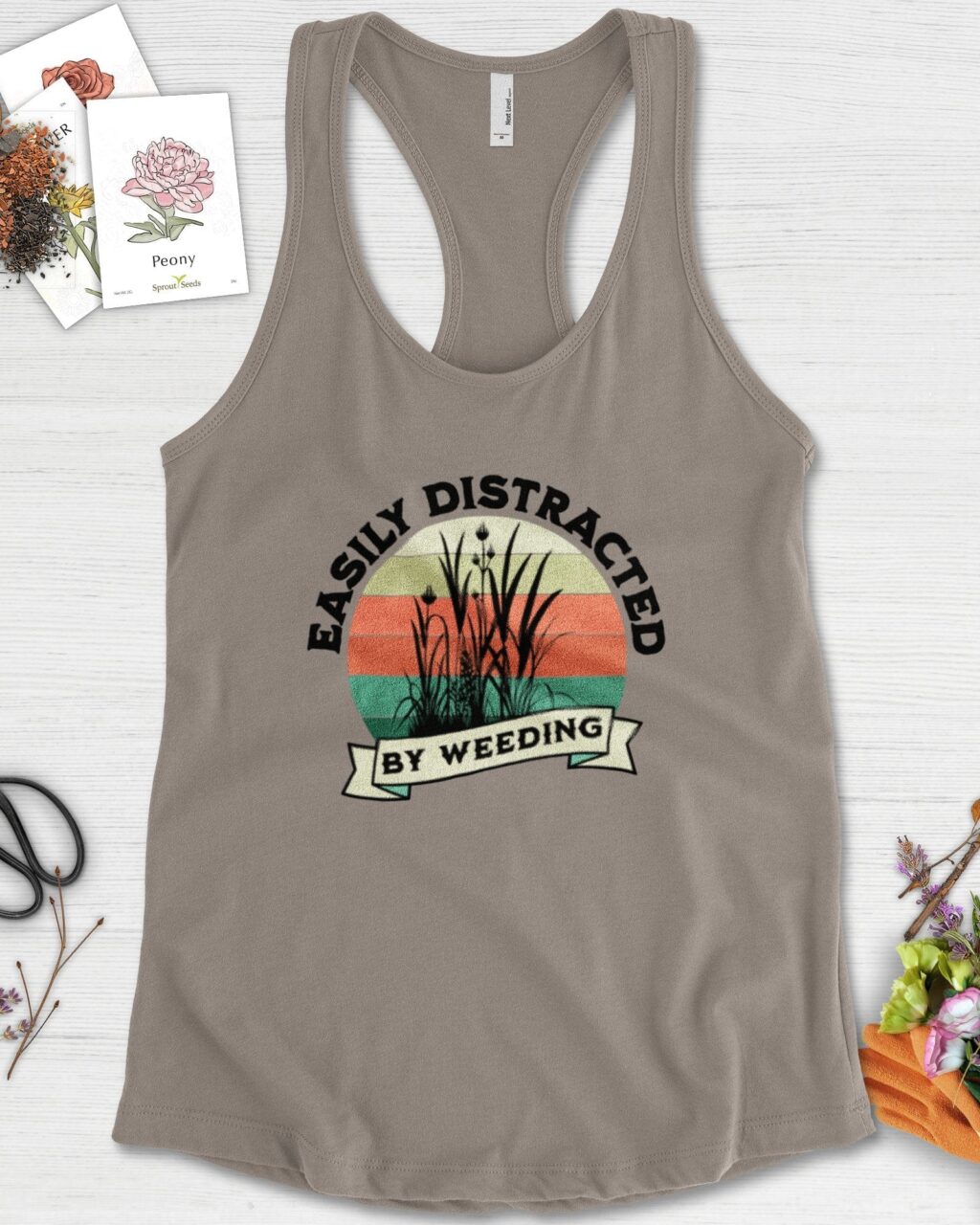 Easily Distracted By Weeding Racerback