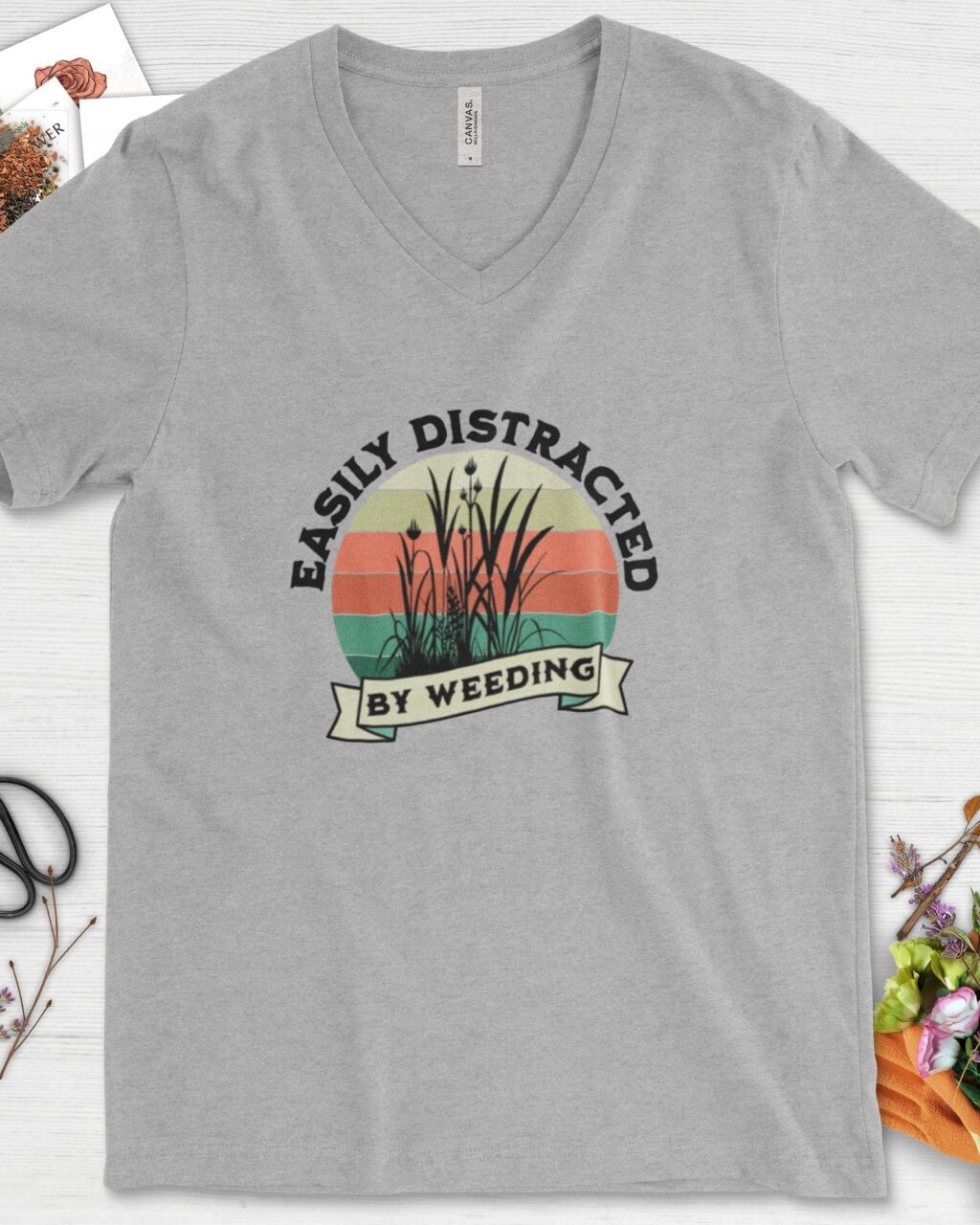 Alternative view of Easily Distracted By Weeding V-Neck