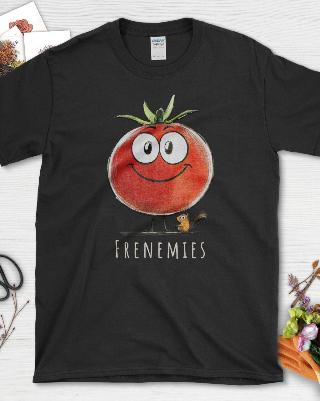 Alternative view of Frenemies Tomato and Squirrel T-Shirt