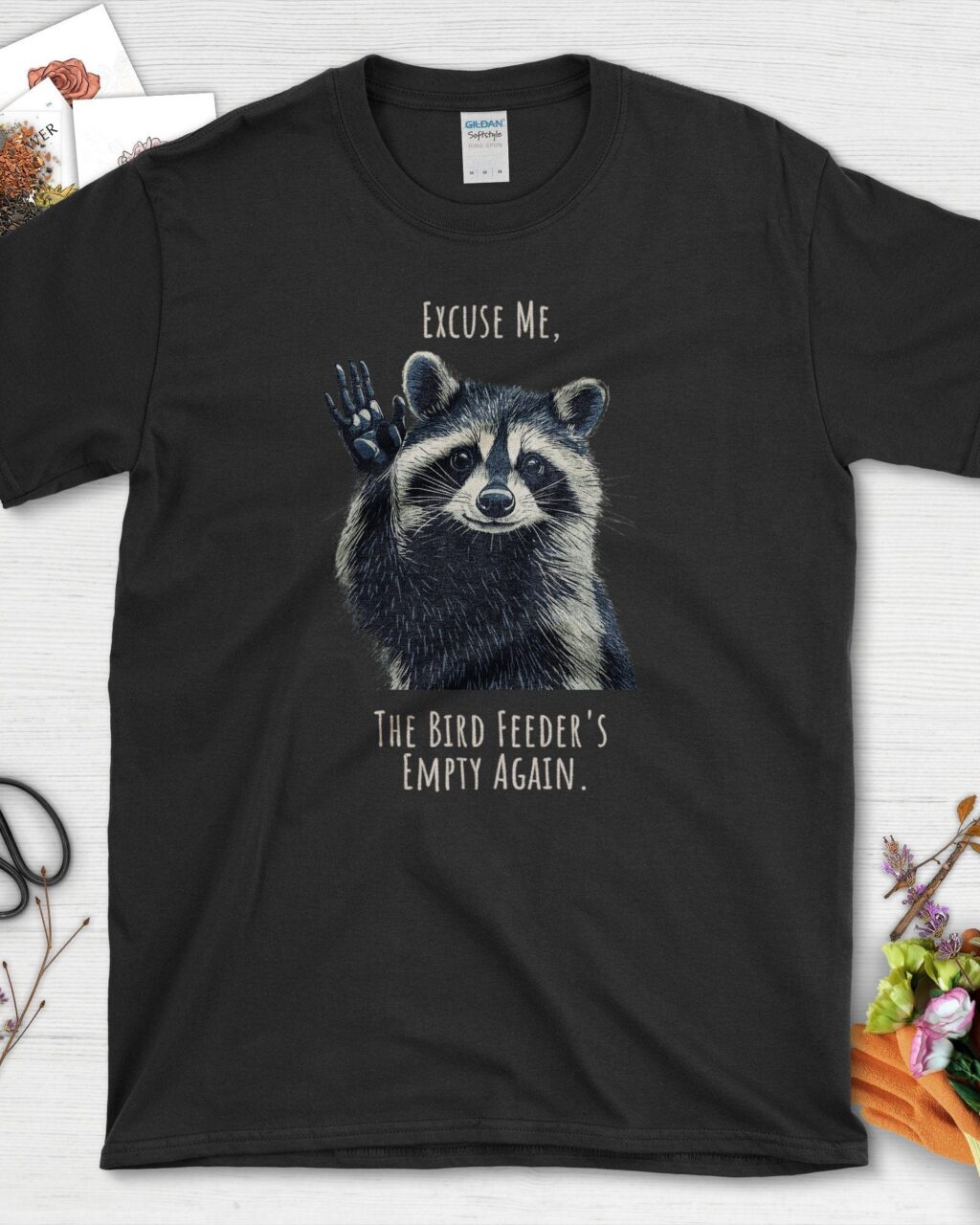 Alternative view of Funny Garden Raccoon T-Shirt