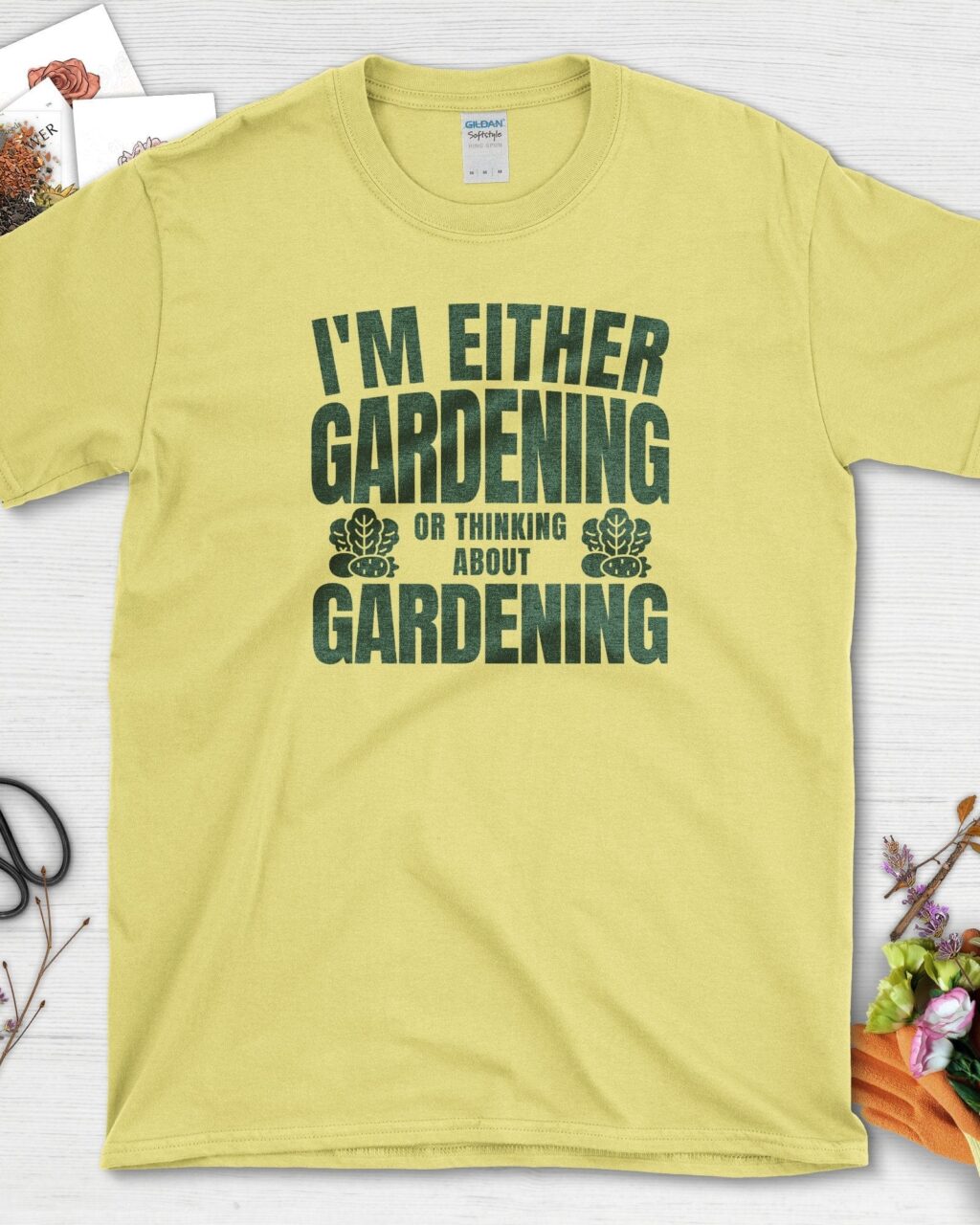 Alternative view of Gardening or Thinking About Gardening T-Shirt