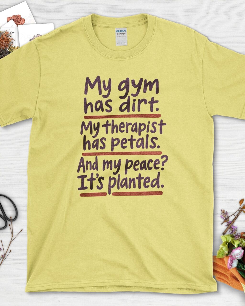 Alternative view of Gardening Peaceful Therapy T-Shirt