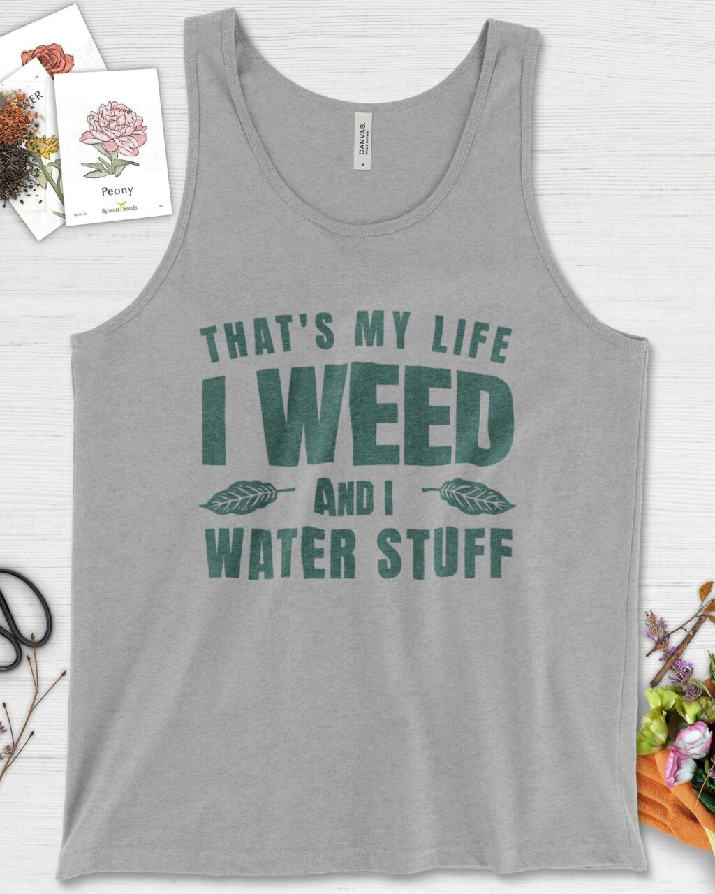 Alternative view of I Weed And I Water Stuff Tank Top