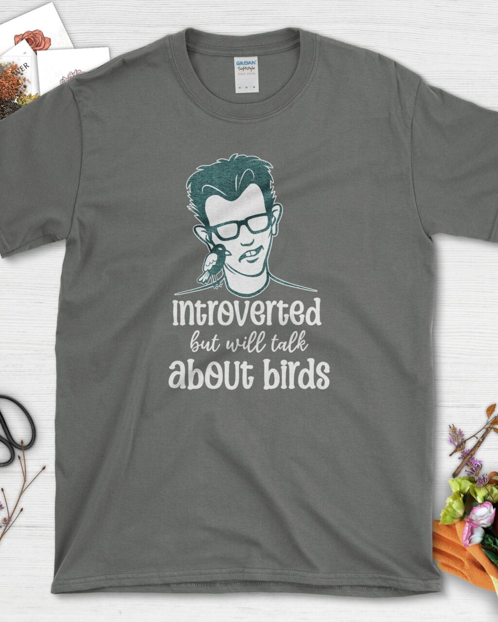 Alternative view of Introverted Talk About Birds T-Shirt