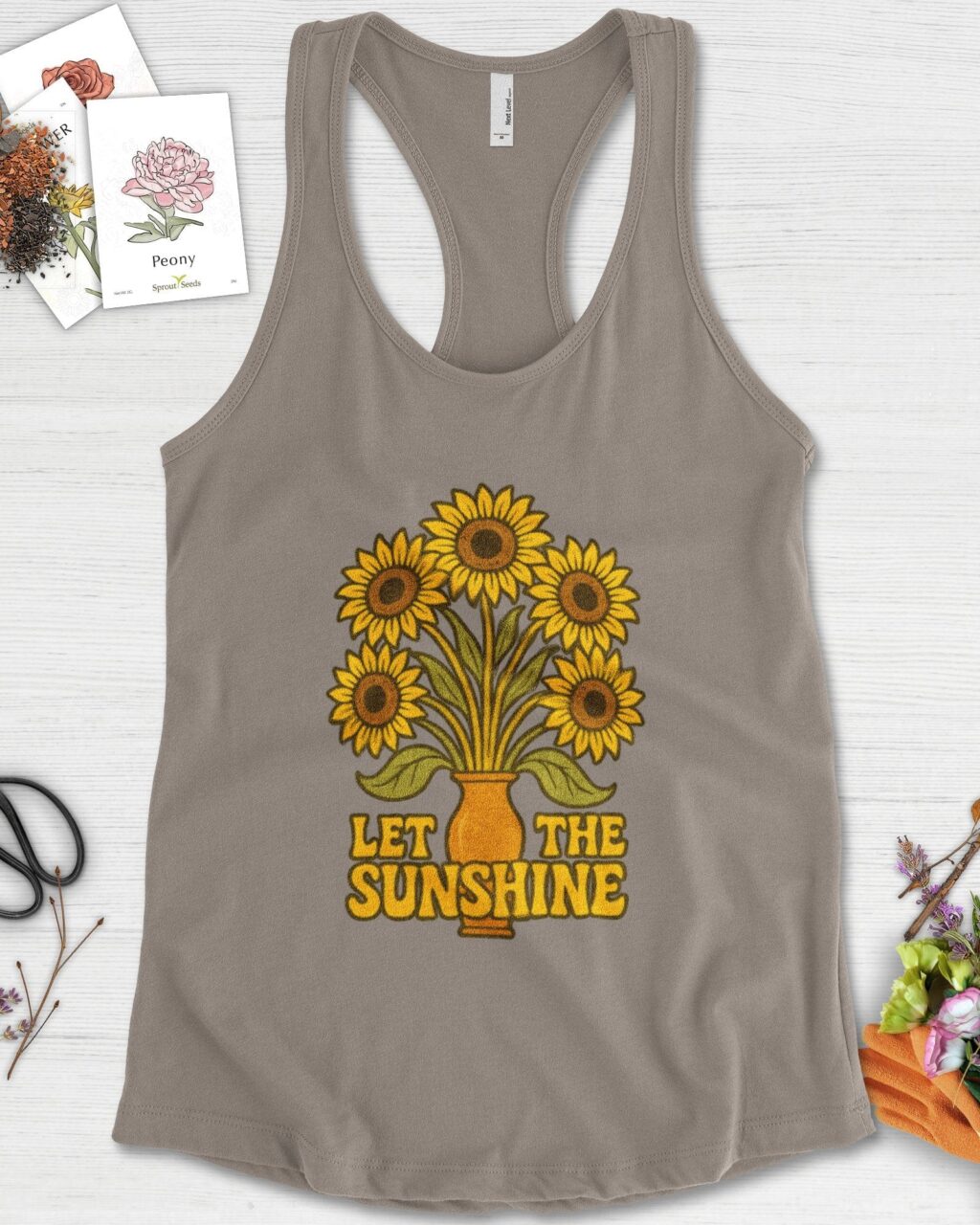 Alternative view of Let the Sunshine Garden Racerback