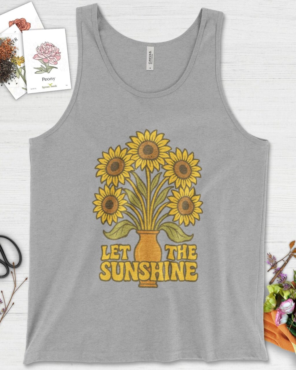 Alternative view of Let the Sunshine Garden Tank Top