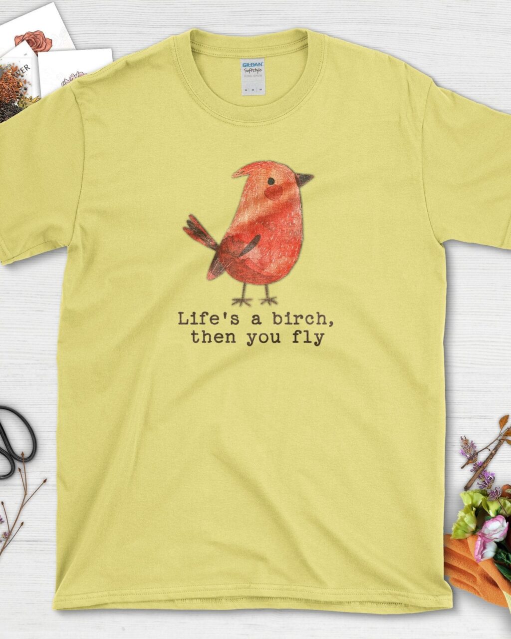 Alternative view of Life's a Birch Then You Fly T-Shirt