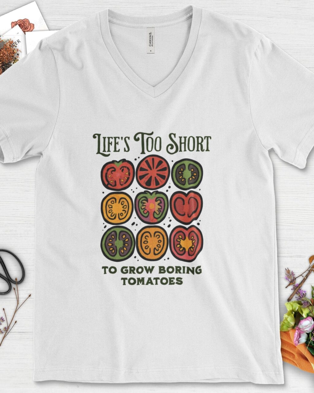 Life's Too Short Tomatoes V-Neck