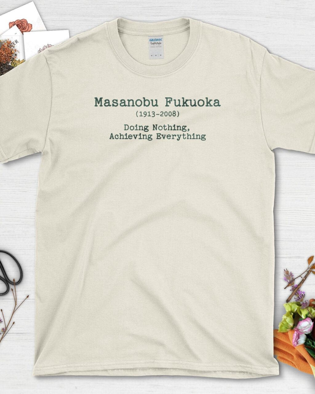 Alternative view of Masanobu Fukuoka Doing Everything T-Shirt