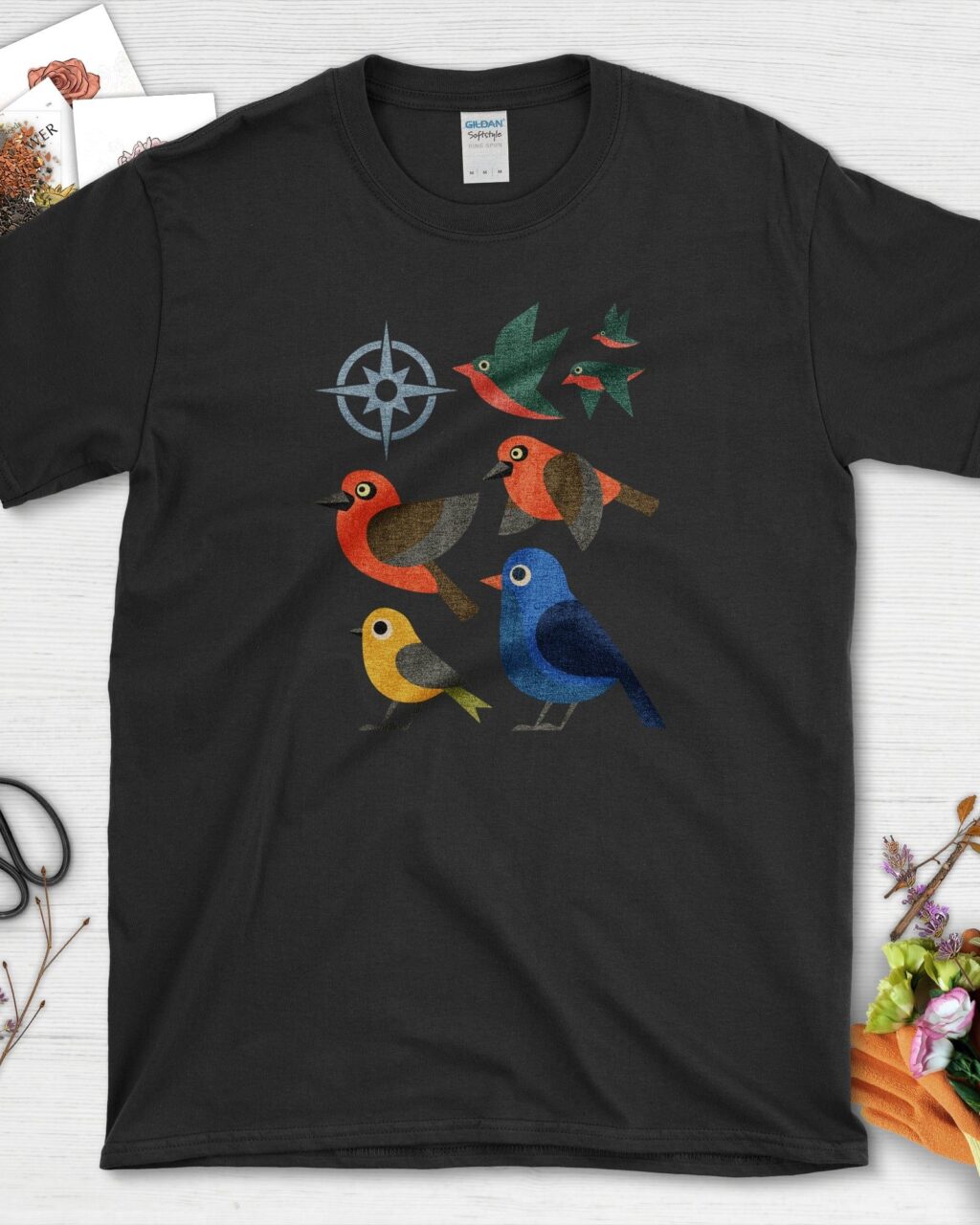 Alternative view of Migration Station Geometric Birds T-Shirt