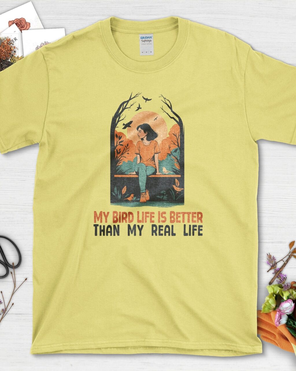 Alternative view of My Bird Life is Better T-Shirt