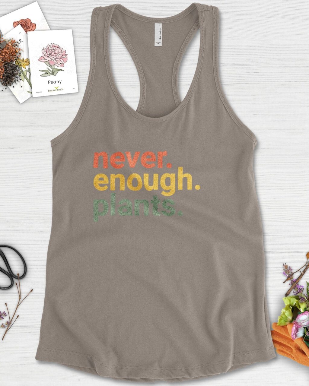 Alternative view of Never Enough Plants Racerback