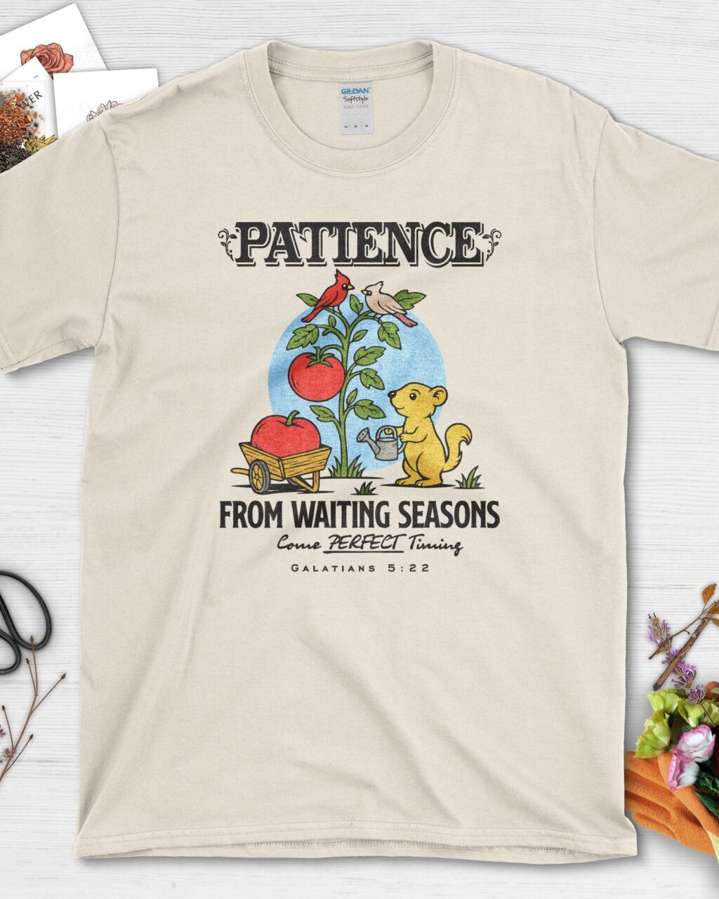 Alternative view of Patience from Waiting Seasons T-Shirt