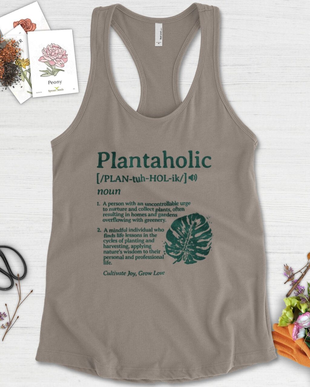 Alternative view of Plantaholic Definition Racerback