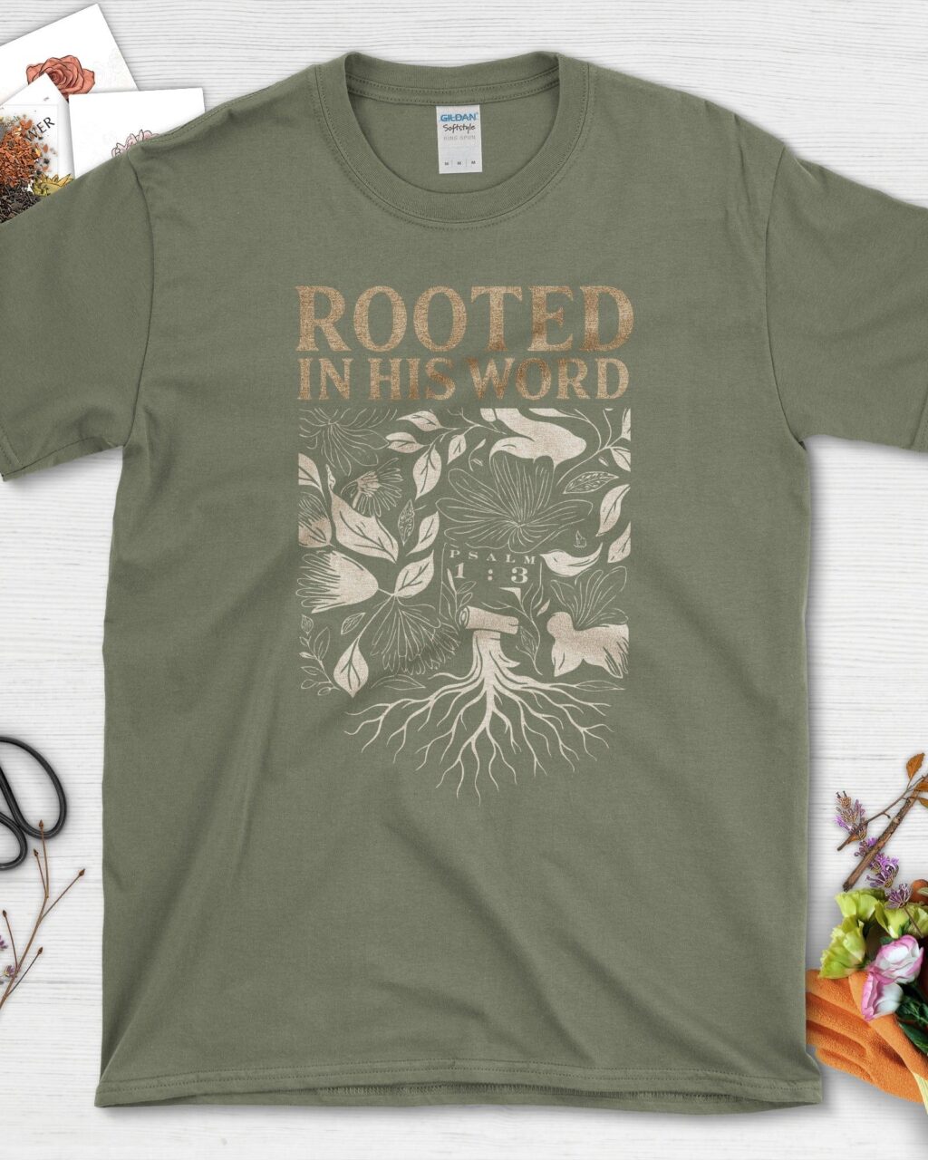 Alternative view of Rooted in His Word T-Shirt