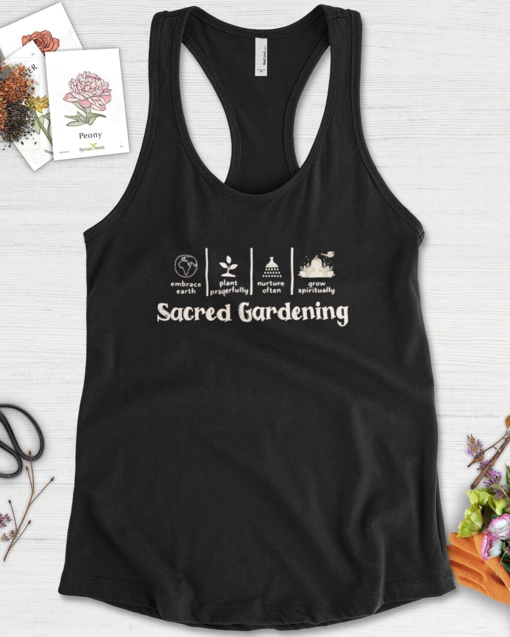 Sacred Gardening Plant Water Grow Racerback