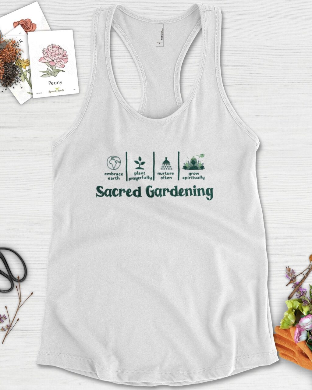 Alternative view of Sacred Gardening Plant Water Grow Racerback