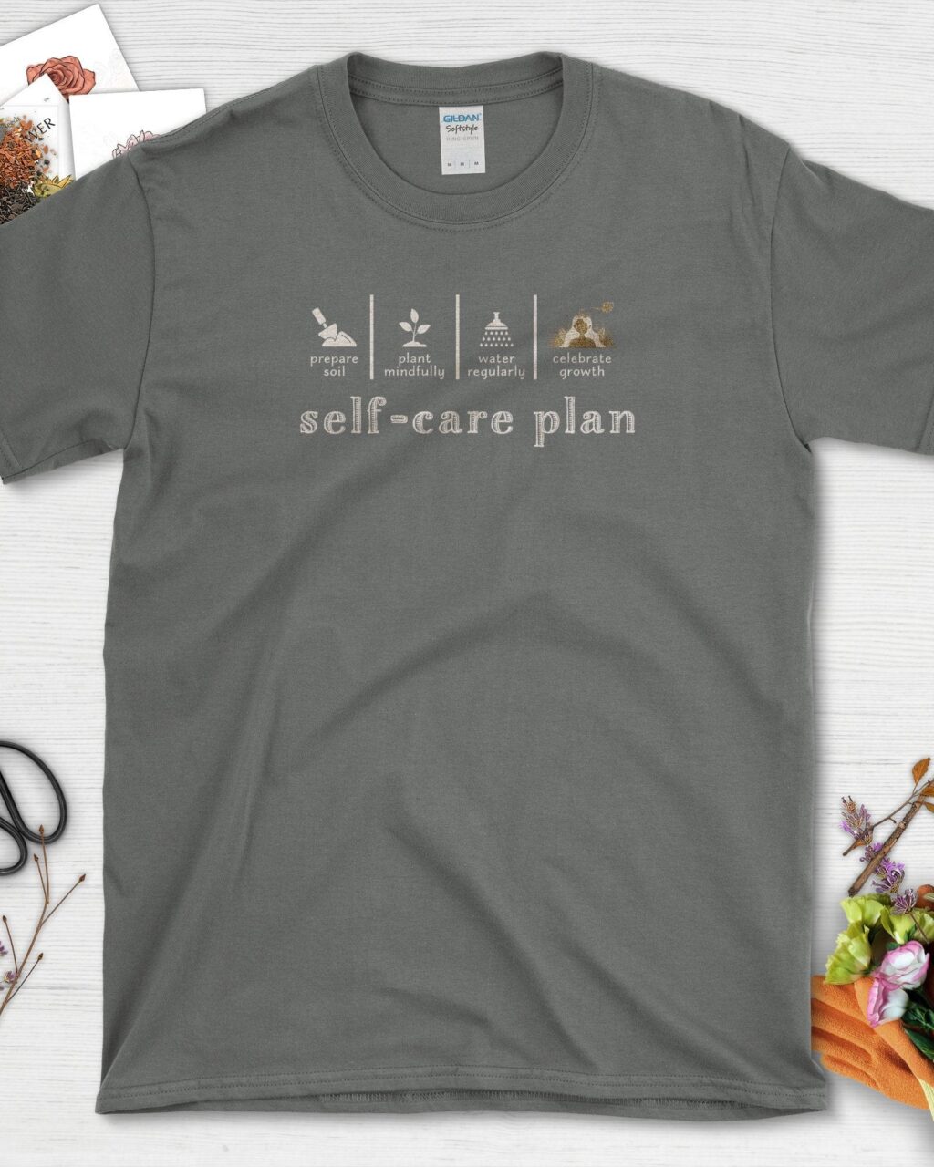 Alternative view of Self-Care Plan Mindful T-Shirt