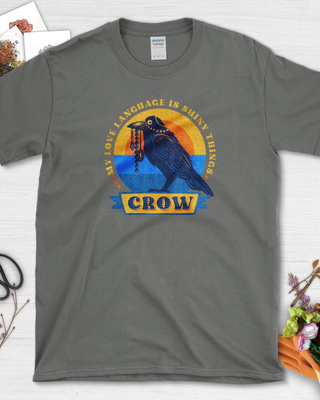 Alternative view of Shiny Love Language Crow T-Shirt