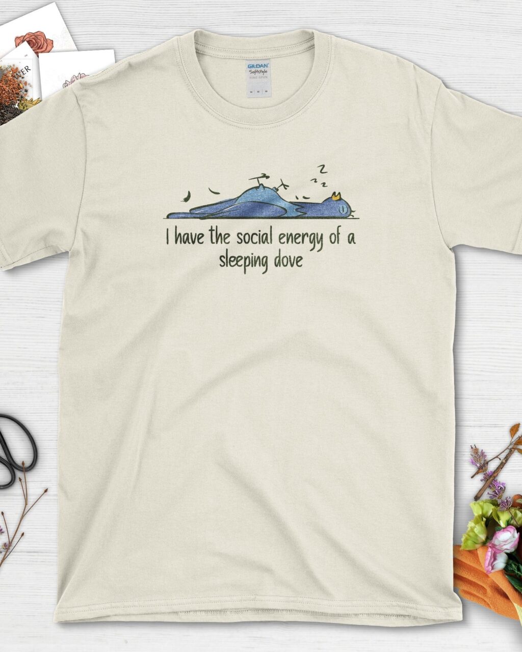 Alternative view of Social Energy of Sleeping Dove T-Shirt