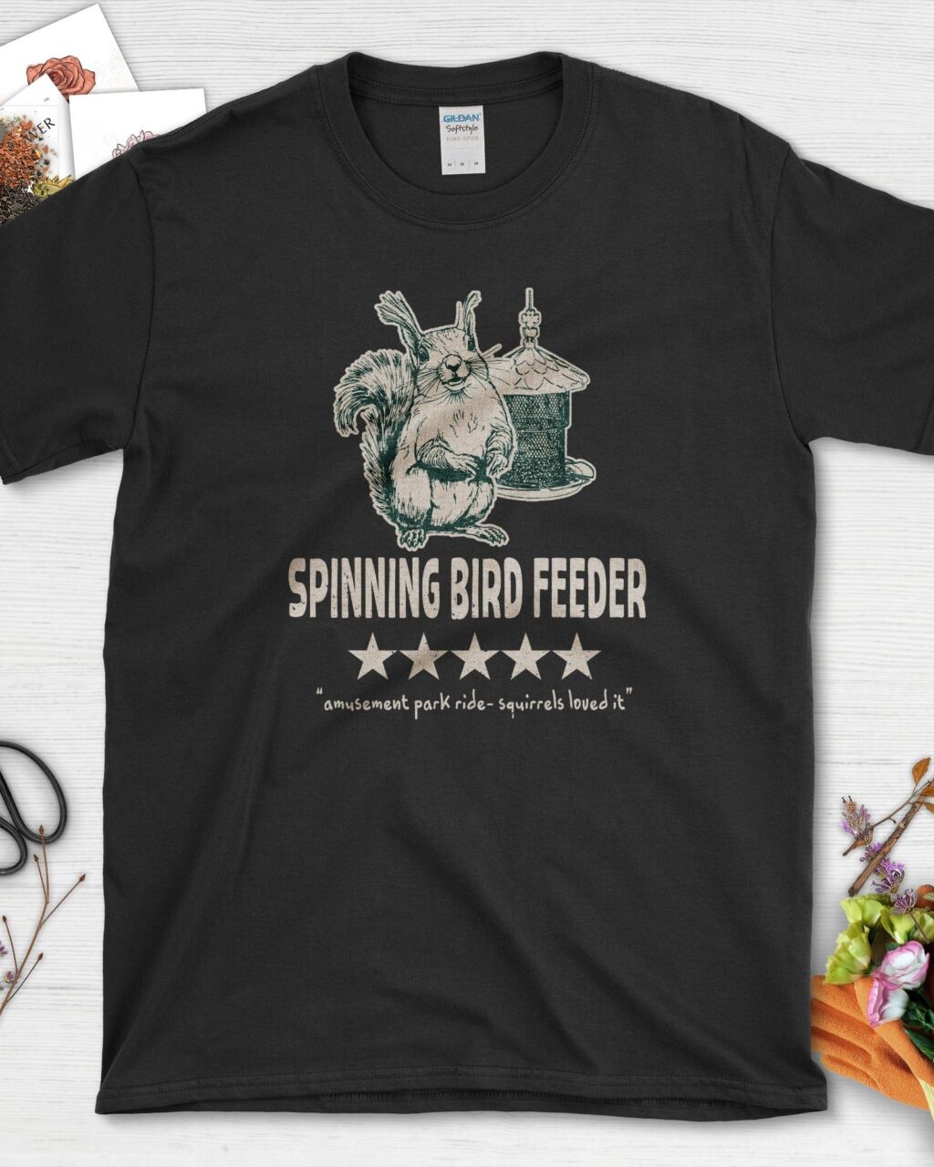 Alternative view of Spinning Bird Feeder Squirrel T-Shirt