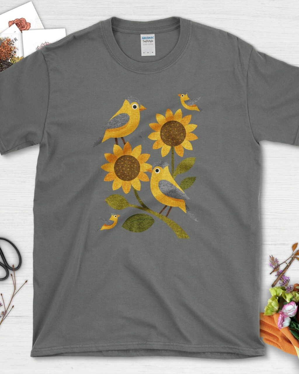 Alternative view of Sunflowers Birds Garden Life T-Shirt