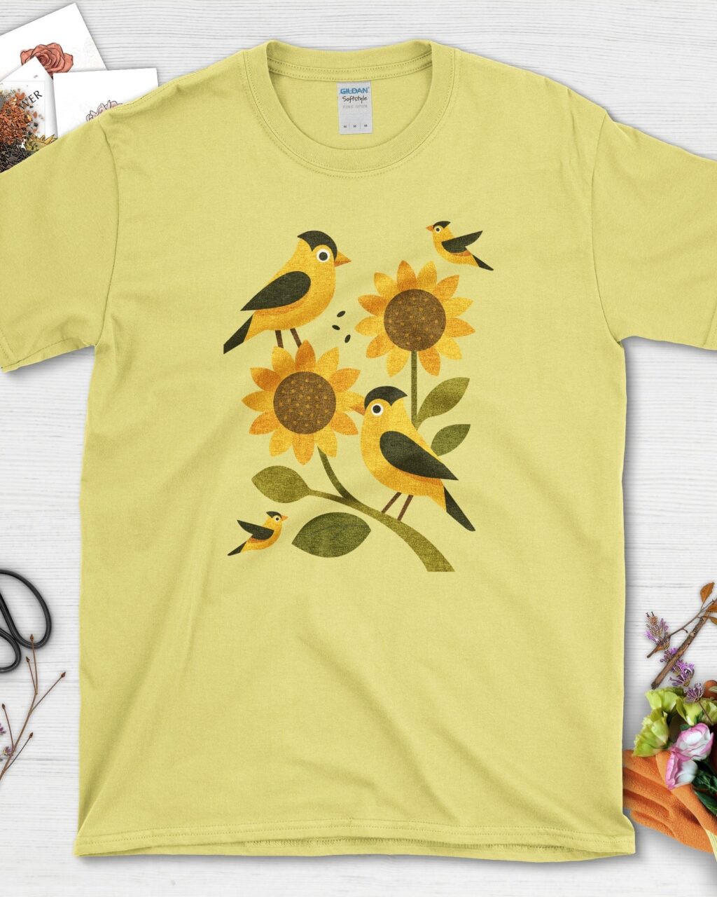 Sunflowers Birds Garden Life T-Shirt