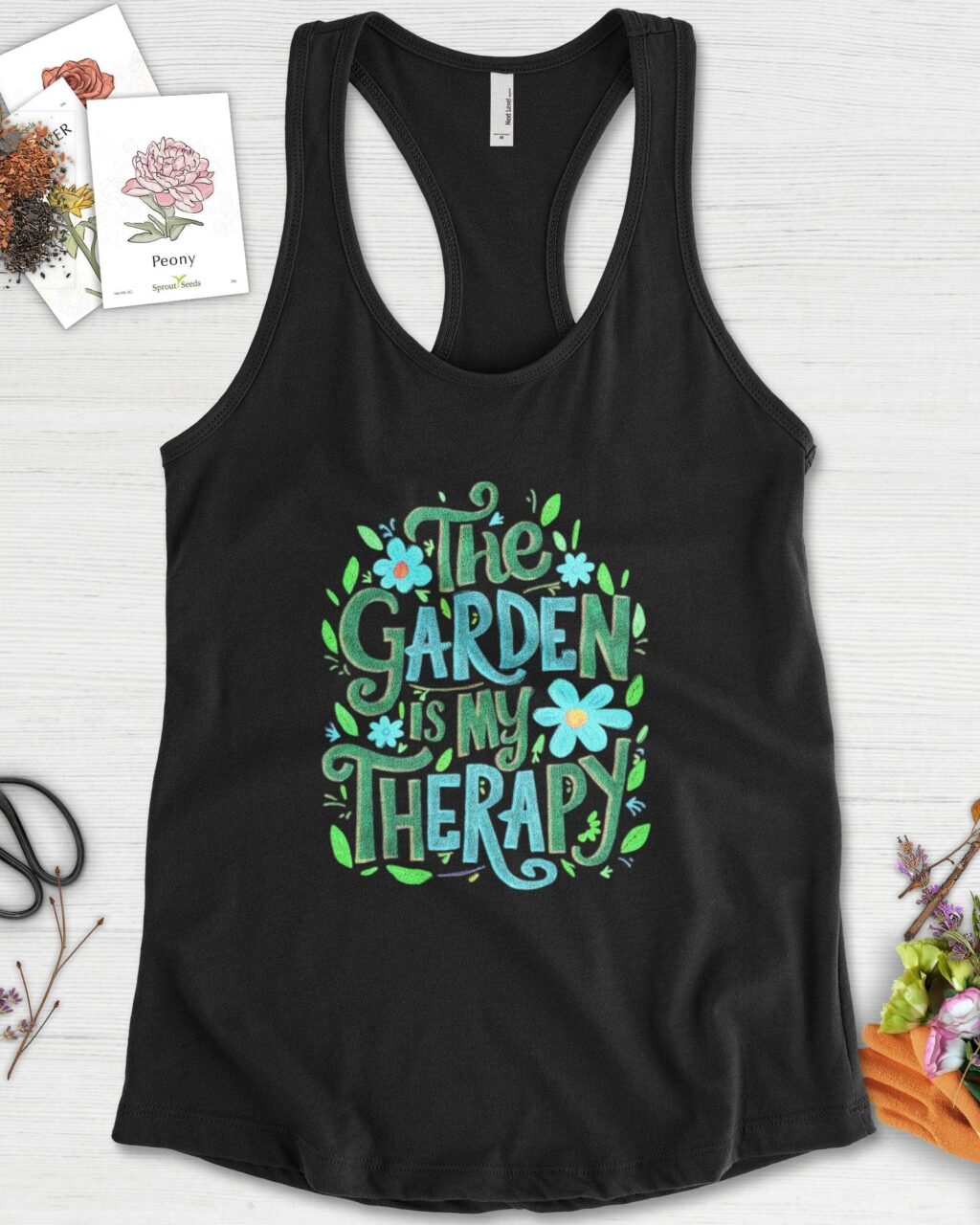 Alternative view of The Garden Is My Therapy Graphic Racerback