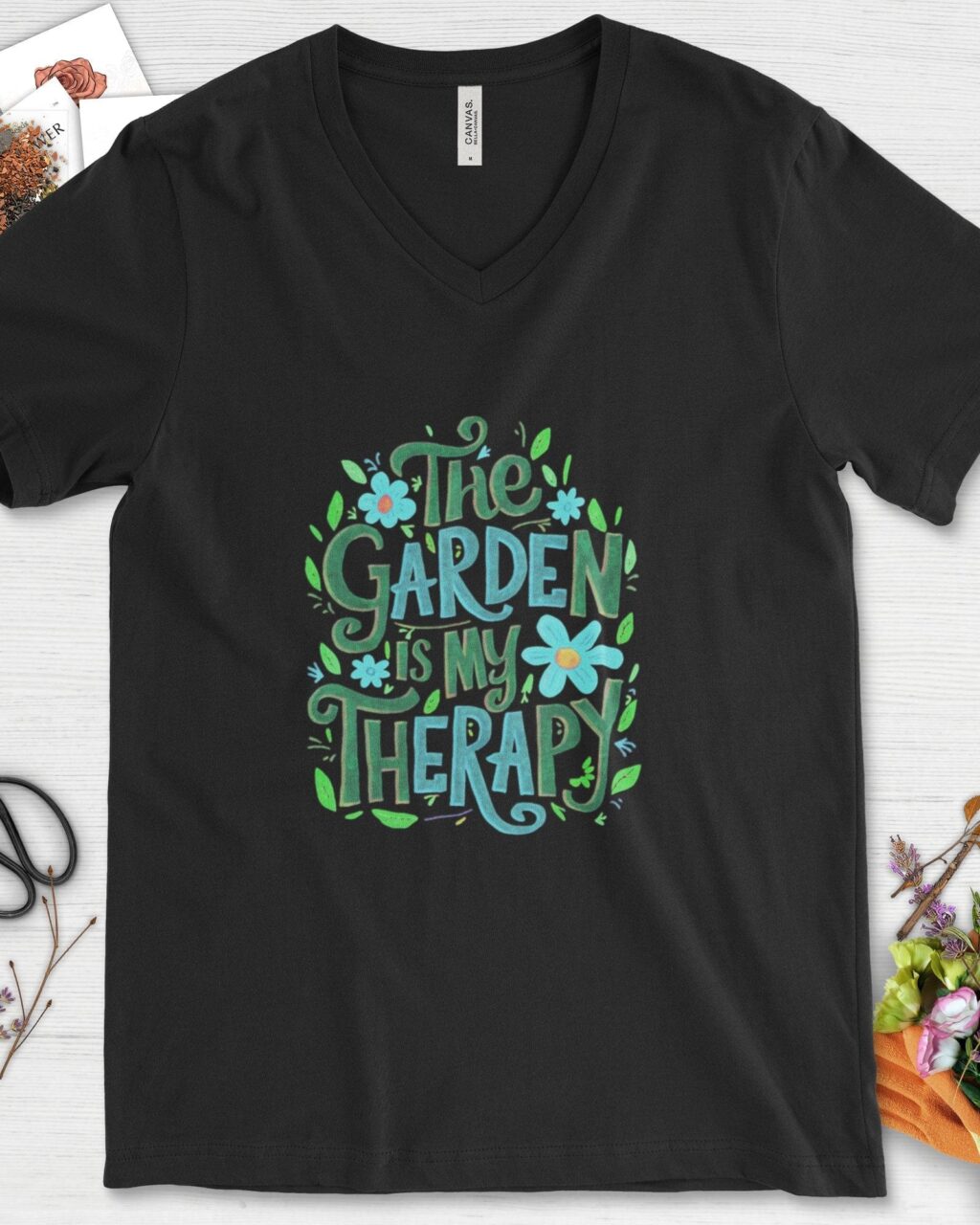 The Garden Is My Therapy Graphic V-Neck