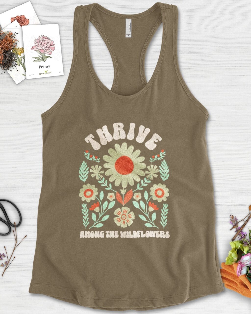 Alternative view of Thrive Among the Wildflowers Racerback